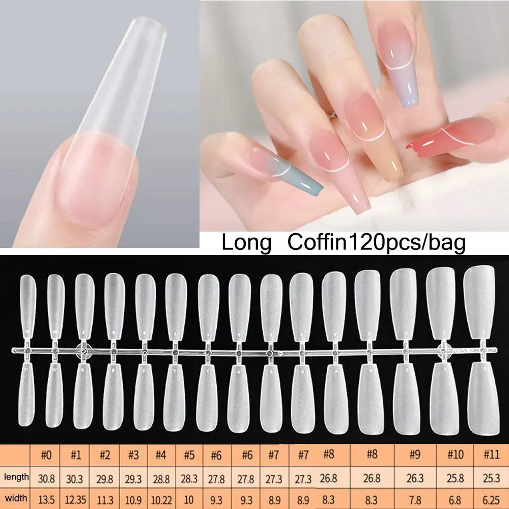 120pcs/bag Matte Press On Nail Tips Soft Full Cover False Nails Oval Almond Sculpted Fake Nail.