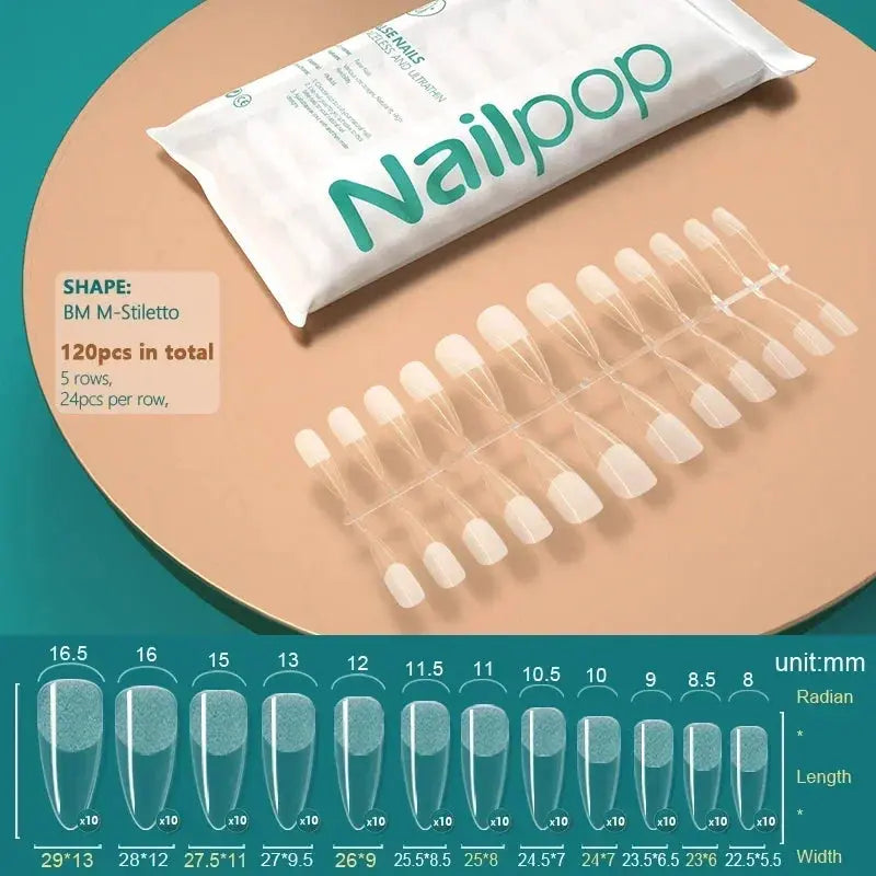 NAILPOP 120pcs Fake Nails Full Cover Press on Nails Coffin Soft Gel AmSPECIFICATIONSBrand Name: NailpopHign-concerned Chemical: NoneNumber of Pieces: One UnitOrigin: Mainland ChinaMaterial: AcrylicQuantity: 120pcs/bagSize: 10 DifferentJohnny TirakJohnny TirakNails Coffin Soft Gel American Pose Capsule False Nail Tips