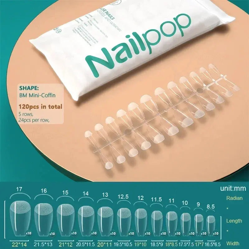 NAILPOP 120pcs Fake Nails Full Cover Press on Nails Coffin Soft Gel AmSPECIFICATIONSBrand Name: NailpopHign-concerned Chemical: NoneNumber of Pieces: One UnitOrigin: Mainland ChinaMaterial: AcrylicQuantity: 120pcs/bagSize: 10 DifferentJohnny TirakJohnny TirakNails Coffin Soft Gel American Pose Capsule False Nail Tips