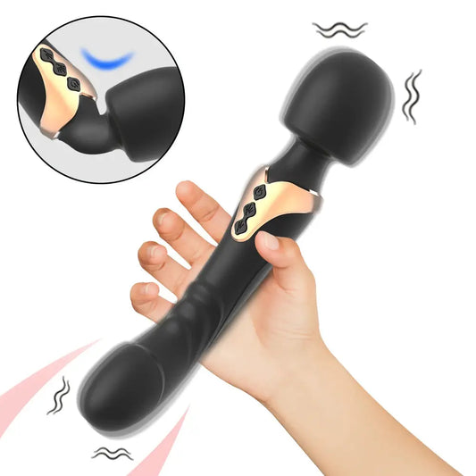 Double Head Powerful Clit Vibrators for Women AV Magic Wand Massager DSPECIFICATIONSNumber of Pieces: One UnitBrand Name: otherCommodity Quality Certification: ceObscene Picture: NoItem Type: vibratorsMaterial: SiliconeOrigin: MainlandJohnny TirakJohnny TirakWomen AV Magic Wand Massager Dildo