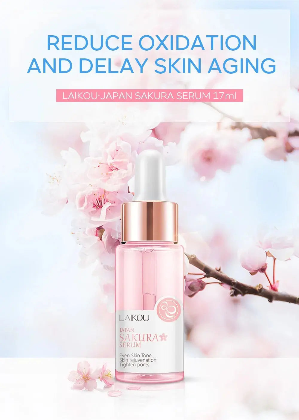 Cherry Blossom Cream Facial Essence With Cherry Blossom Extract SakuraSPECIFICATIONSBrand Name: LAIKOUGender: UnisexHign-concerned Chemical: NoneNumber of Pieces: One UnitOrigin: Mainland ChinaFormulation: LiquidFeature: Acne TreatmentJohnny TirakJohnny TirakCherry Blossom Extract Sakura Facial Essence