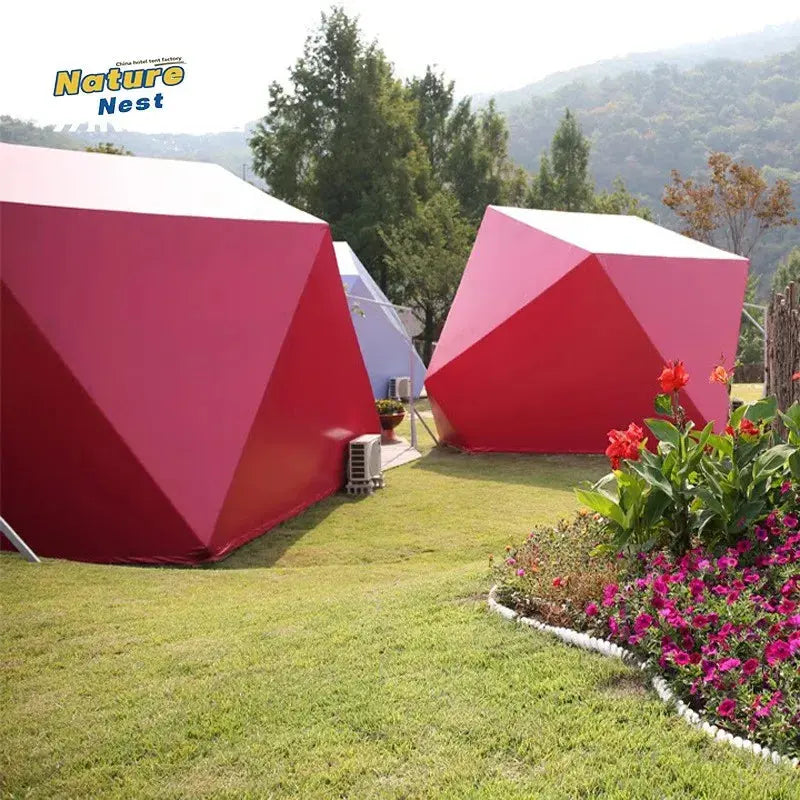 Pupa Polygon Glamping Pod Cube Shape Tent PVDF Hotel Tent Igloo SafariSPECIFICATIONSBrand Name: MOYUHign-concerned Chemical: NoneOrigin: Mainland ChinaGeneral Use: Outdoor Furnitureis_customized: YesSpecific Use: Garden SofaSize: 6.5mxJohnny TirakJohnny TirakPupa Polygon Glamping Pod Cube Shape Tent PVDF Hotel Tent Igloo Safari Commercial Glamping Campsite Cocoon Shell Architecture