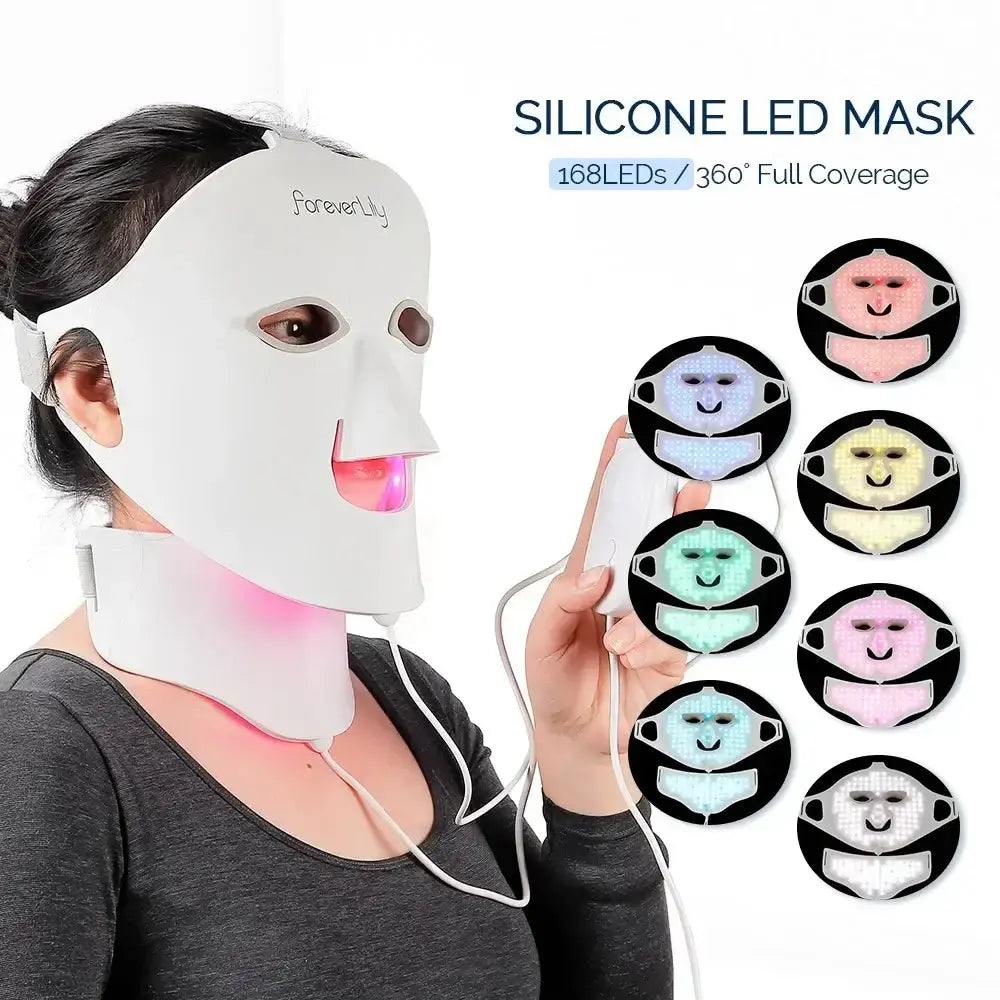 Face Neck Silicone LED Mask LED Light 7 Colors Photon Red Light TherapSPECIFICATIONSBrand Name: foreverlilyPower Source: ElectricMaterial: RESINHign-concerned Chemical: NoneOrigin: Mainland ChinaCertification: CEFunction: Skin TighteniJohnny TirakJohnny TirakFace Neck Silicone LED Mask LED Light 7 Colors Photon Red Light Therapy Flexible Facial Beauty Mask Skin Care Anti-Ance