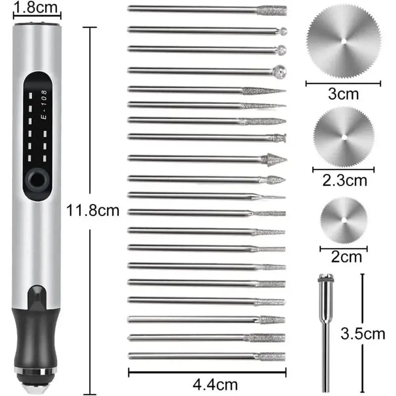 Electric Engraving Pen, USB Rechargeable Cordless Engraving Machine,DIY Rotary Engraver for Jewelry Wood Glass Stone Carving Johnny Tirak Johnny Tirak