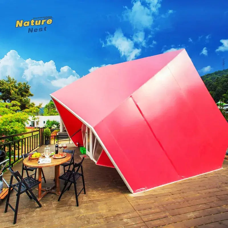 Pupa Polygon Glamping Pod Cube Shape Tent PVDF Hotel Tent Igloo SafariSPECIFICATIONSBrand Name: MOYUHign-concerned Chemical: NoneOrigin: Mainland ChinaGeneral Use: Outdoor Furnitureis_customized: YesSpecific Use: Garden SofaSize: 6.5mxJohnny TirakJohnny TirakPupa Polygon Glamping Pod Cube Shape Tent PVDF Hotel Tent Igloo Safari Commercial Glamping Campsite Cocoon Shell Architecture