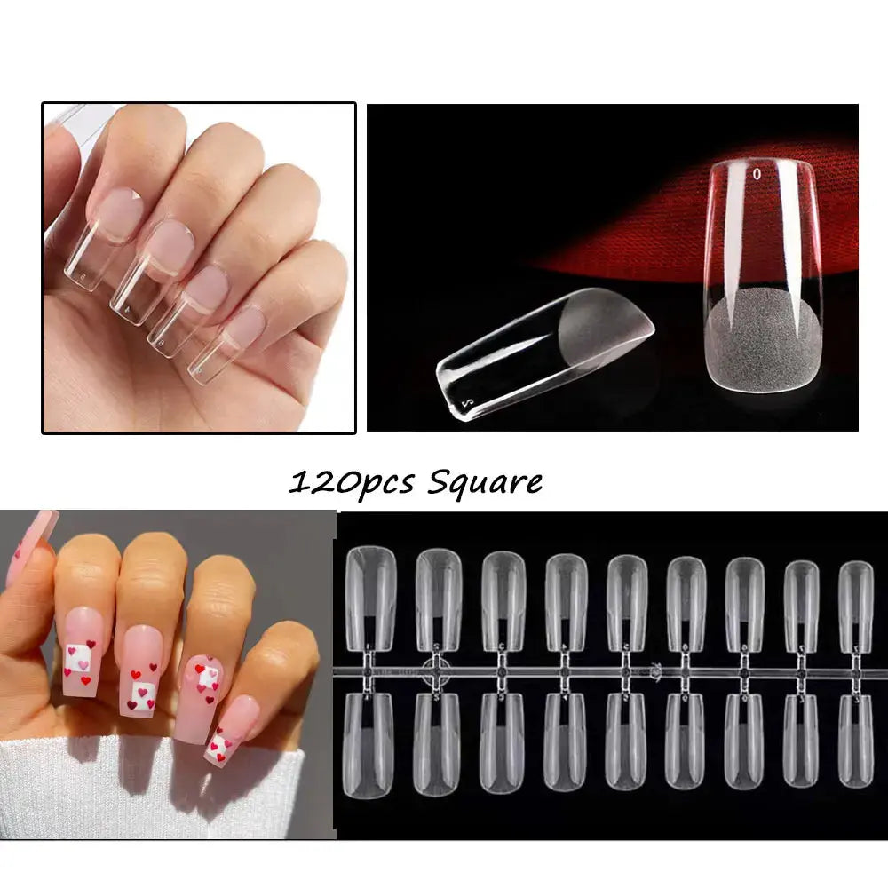 120pcs/bag Matte Press On Nail Tips Soft Full Cover False Nails Oval Almond Sculpted Fake Nail.