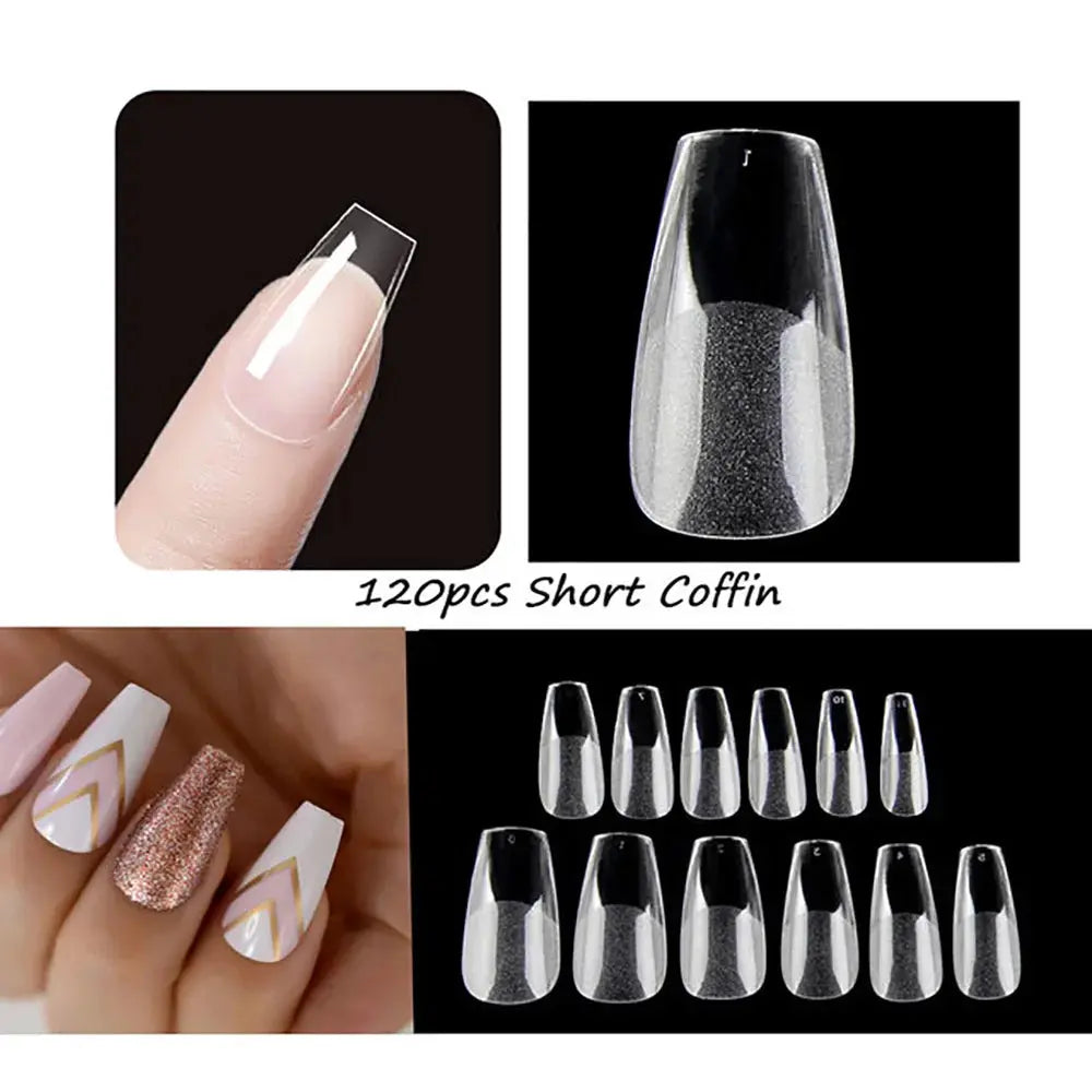 120pcs/bag Matte Press On Nail Tips Soft Full Cover False Nails Oval Almond Sculpted Fake Nail.