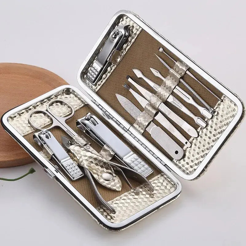 Nail Clipper Set 12 Piece Set Nail Clipper Beauty Manicure Tool Set NaSPECIFICATIONSNumber of Pieces: One UnitBrand Name: otherModel Number: 12pcItem Type: Clipper &amp; TrimmerMaterial: Stainless SteelApplication: FingerApplication: TJohnny TirakJohnny TirakNail Clipper Set 12 Piece Set Nail Clipper Beauty Manicure Tool Set Nail Clipper Gift Set Golden Hand Foot Care Tools Pedicure