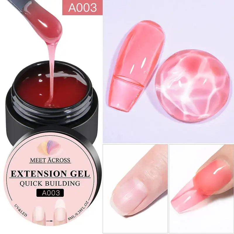 MEET ACROSS 7ml Clear Non Stick Hand Solid Extension Nail Gel Polish CSPECIFICATIONSBrand Name: MEET ACROSSIngredient: ResinOrigin: Mainland ChinaHign-concerned Chemical: NoneNumber of Pieces: One UnitVolume: 10mlModel Number: Q52305-1Johnny TirakJohnny TirakStick Hand Solid Extension Nail Gel Polish Carving Flower Nail Art Building UV Gel Acrylic Varnish