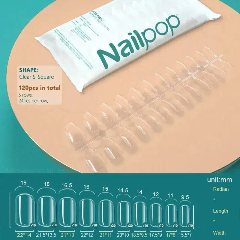 NAILPOP 120pcs Fake Nails Full Cover Press on Nails Coffin Soft Gel AmSPECIFICATIONSBrand Name: NailpopHign-concerned Chemical: NoneNumber of Pieces: One UnitOrigin: Mainland ChinaMaterial: AcrylicQuantity: 120pcs/bagSize: 10 DifferentJohnny TirakJohnny TirakNails Coffin Soft Gel American Pose Capsule False Nail Tips