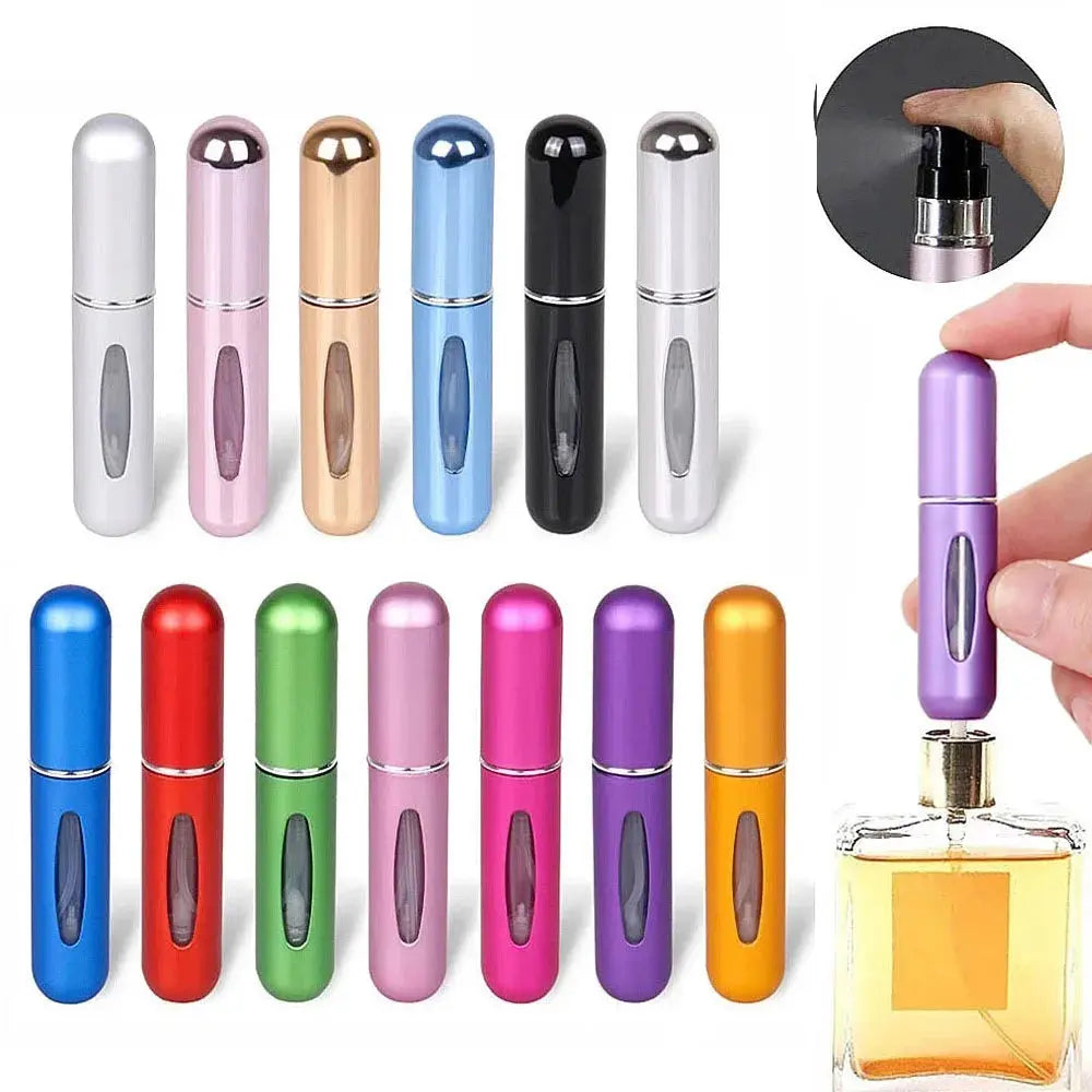 8/5ml Perfume Atomizer Portable Liquid Container For Cosmetics Traveling Mini Aluminum Spray Alcochol Empty Refillable Bottle.