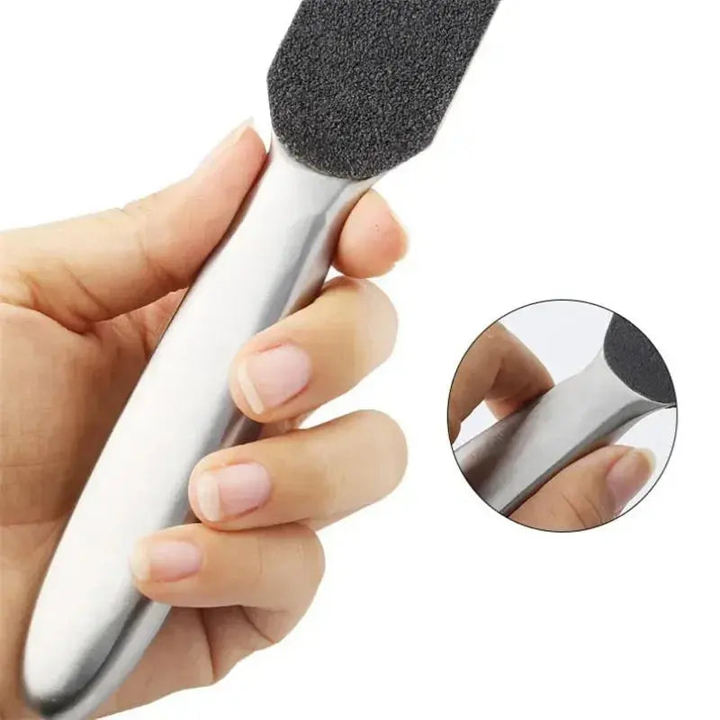 File Callus Remover Foot Files Pedicure Pads Stainless Handle Silencer For Foot Care Tools Replaceable Sandpaper.