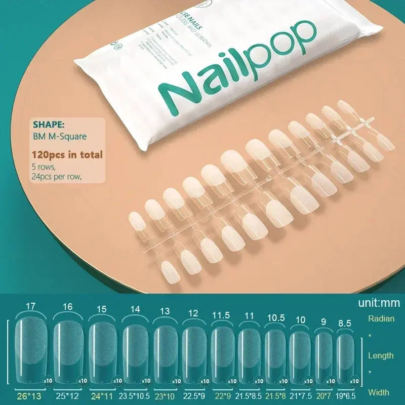 NAILPOP 120pcs Fake Nails Full Cover Press on Nails Coffin Soft Gel AmSPECIFICATIONSBrand Name: NailpopHign-concerned Chemical: NoneNumber of Pieces: One UnitOrigin: Mainland ChinaMaterial: AcrylicQuantity: 120pcs/bagSize: 10 DifferentJohnny TirakJohnny TirakNails Coffin Soft Gel American Pose Capsule False Nail Tips